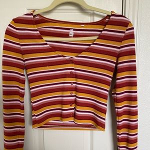 cute striped long sleeve top